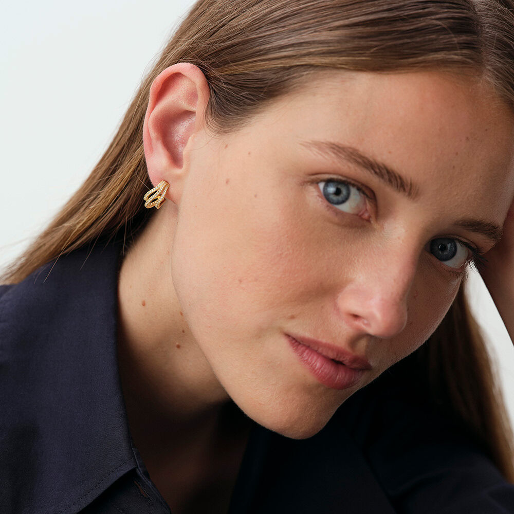 Hoops DAUPHINE - Crystal / Golden - Earrings  | Agatha