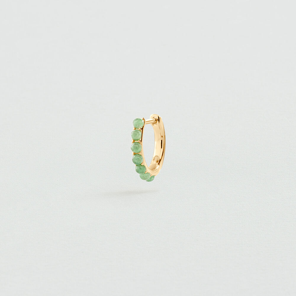 Single hoop earring NATURAL STONES MIX & MATCH - Water green / golden - Earrings  | Agatha
