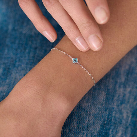 Link bracelet BELOVED - Silver / Blue green - All jewellery  | Agatha
