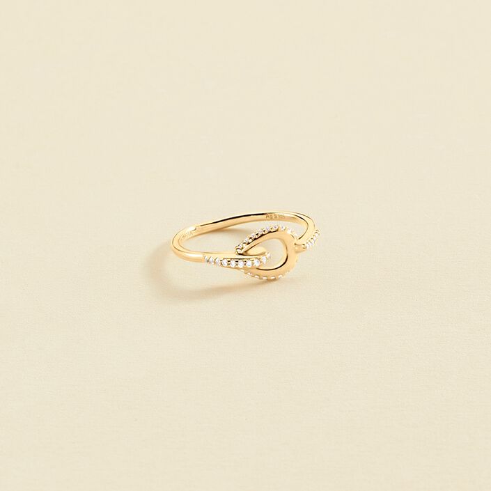 Thin ring GEMINI - Crystal / Golden - All jewellery  | Agatha