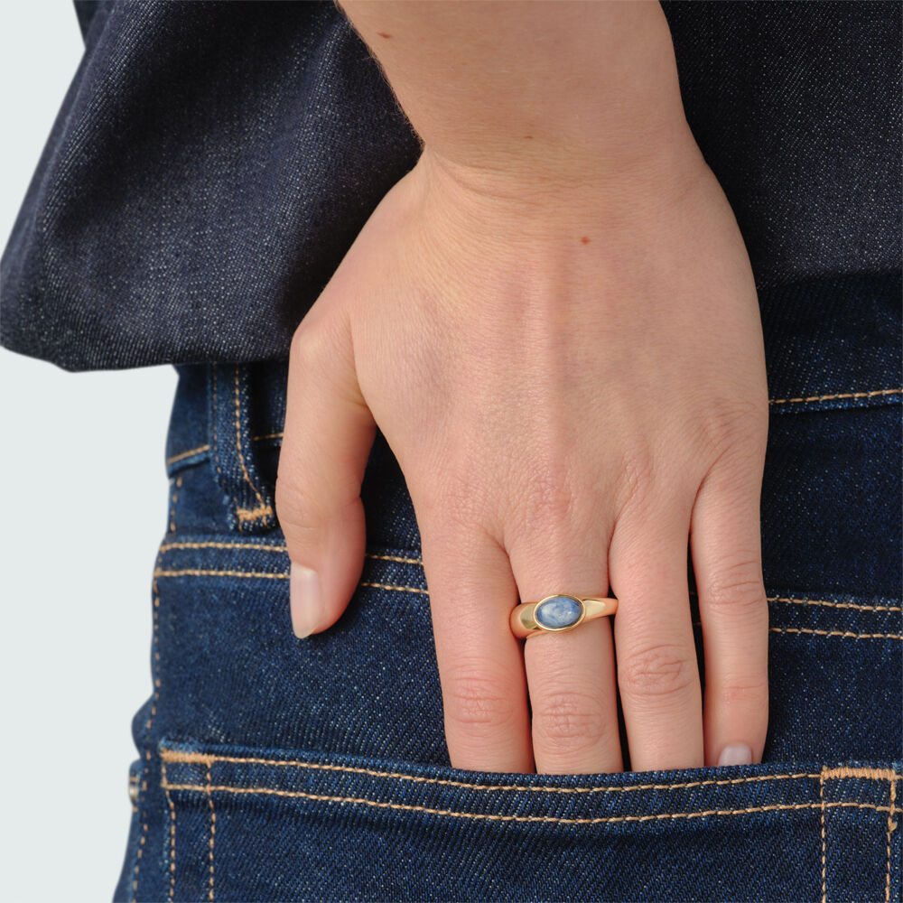 Thin ring LA RIVIERA - Blue / Gold - Rings  | Agatha