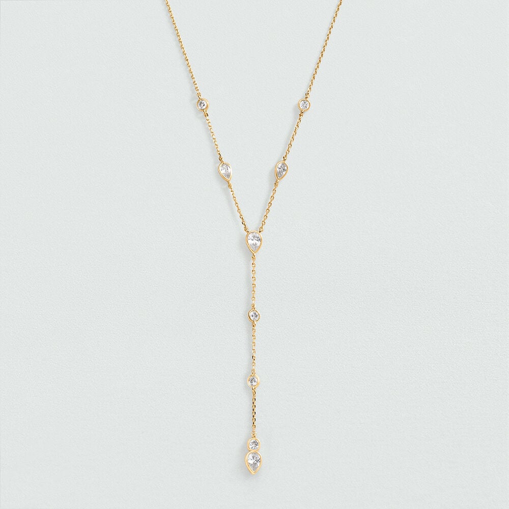 Mid-length necklace CANDY - Crystal / Golden - Mid-length necklace  | Agatha