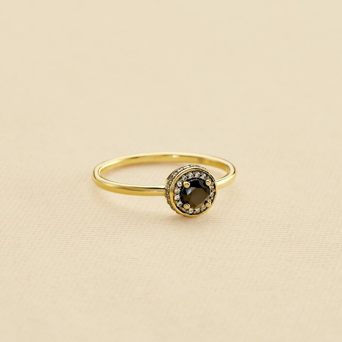 Thin ring IMPERIAL - Black / Gold - All jewellery  | Agatha