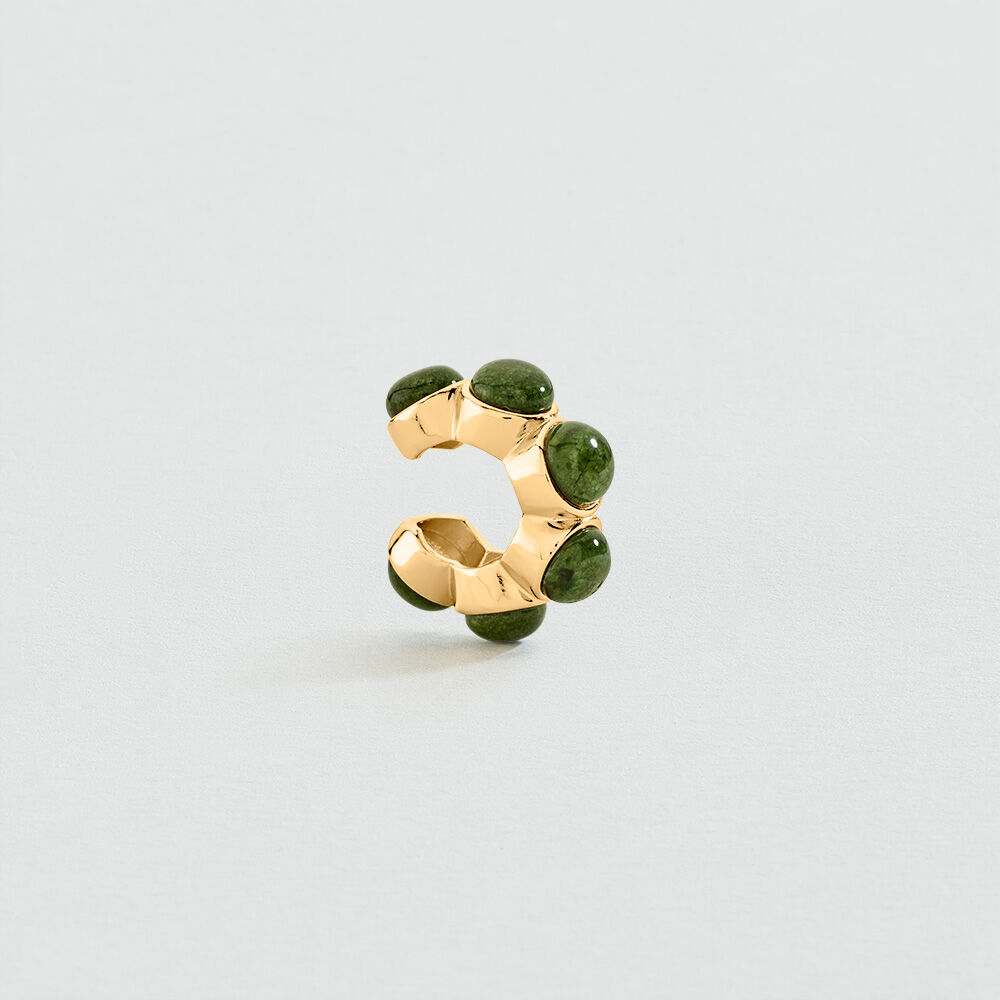 Ear cuff STONE BATIGNOLLES - Green / Golden - Ear cuff  | Agatha