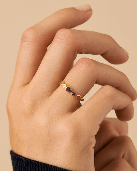 Thin ring SIMETRIA - Multicolor / Gold - All jewellery  | Agatha