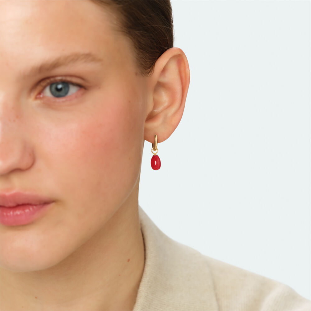 Pendant NATURAL STONE - Red / Gold - Jewellery  | Agatha