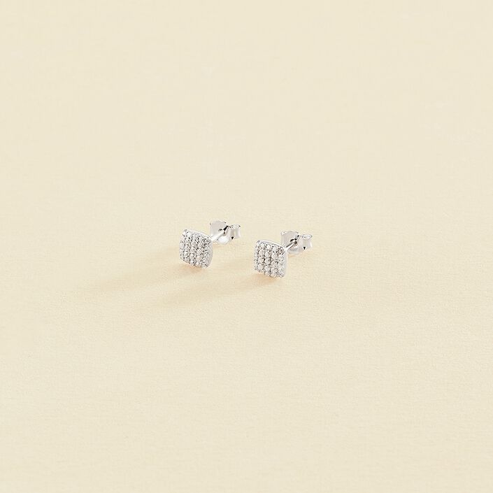 Stud earrings GLORIA - Crystal / Silver - All earings  | Agatha