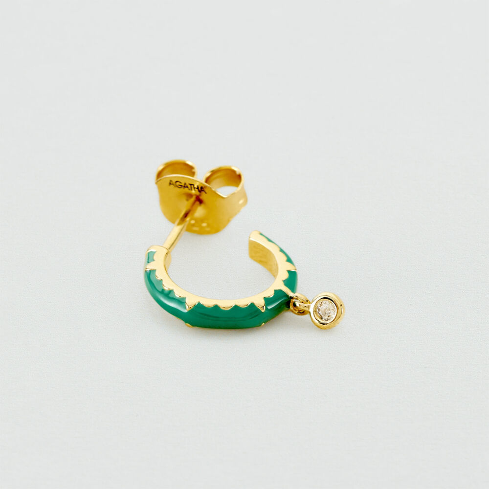 Hoop piercing JUNGLY - Green / Golden - Outlet  | Agatha