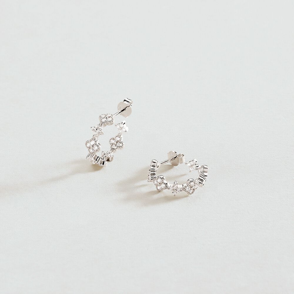 Hoops BELOVED - Crystal / Silver - Earrings  | Agatha