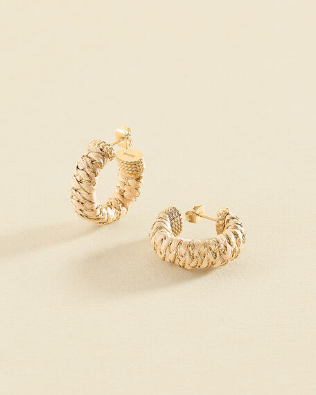 Hoops EAR2RAFIA - Beige / Golden - All jewellery  | Agatha