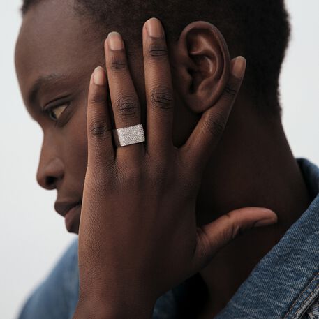 Large ring SISSI - Crystal / Silver - All jewellery  | Agatha