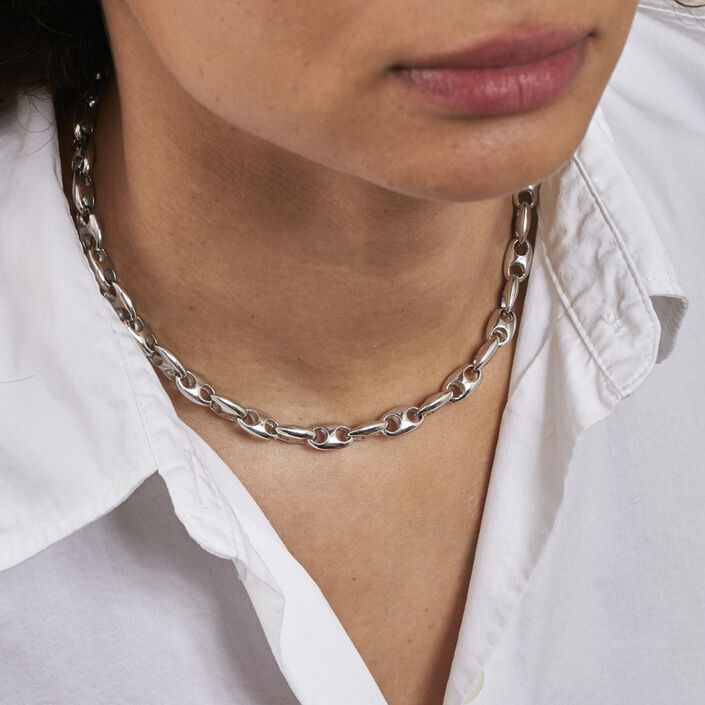 Choker necklace ETREINTE - Silver - All jewellery  | Agatha