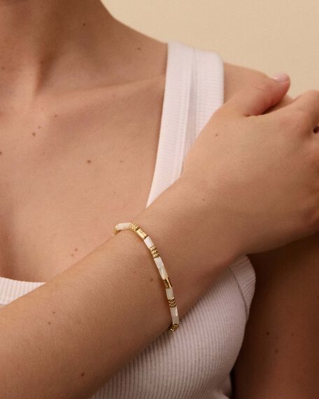 Link bracelet PETRA - Nacre / Gold - All jewellery  | Agatha