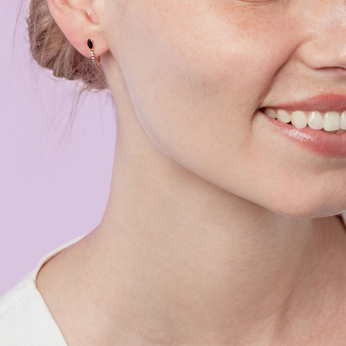 Hoops SNAKY - Crystal / Gun - All earings  | Agatha