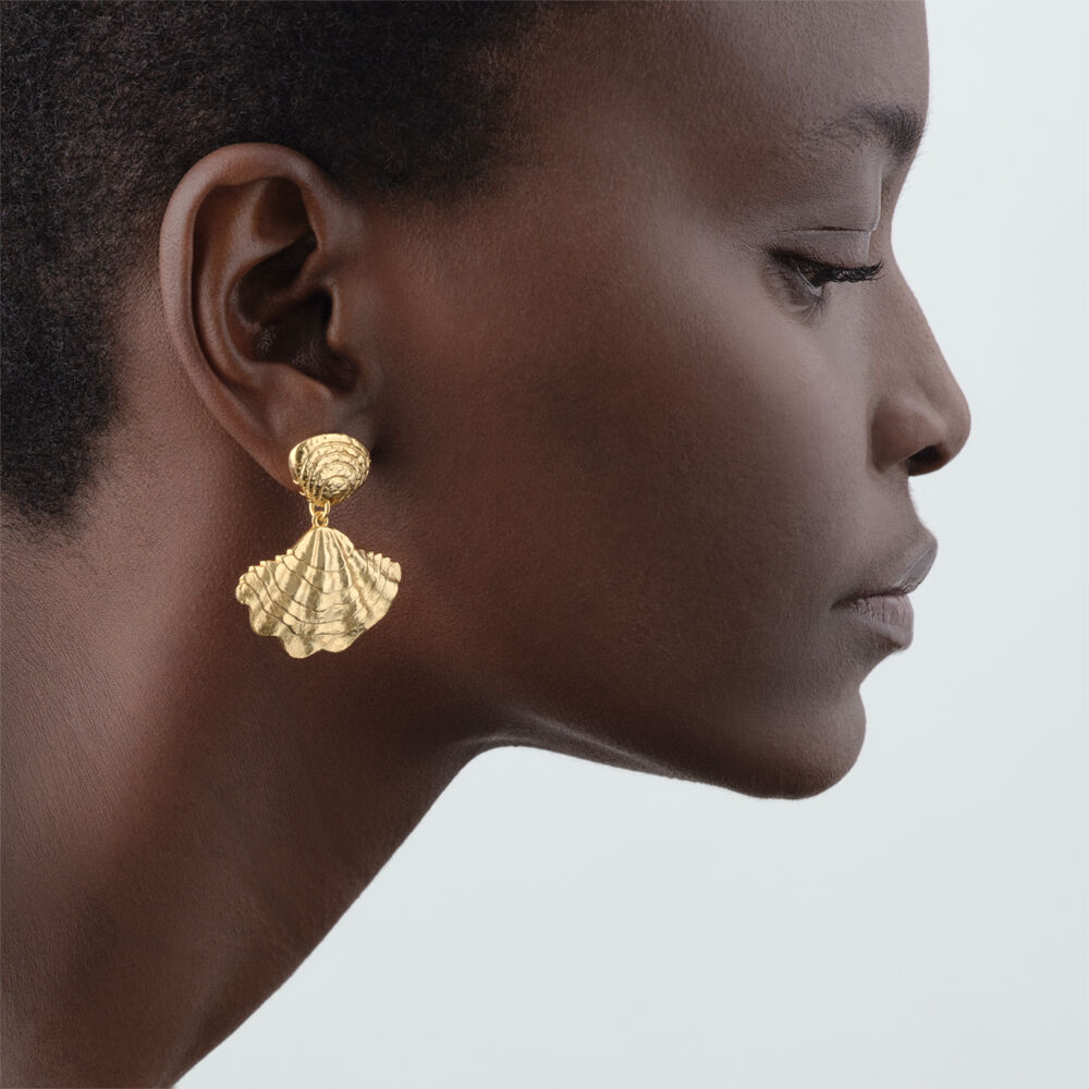 Long earrings CALYPSO - Golden - Earrings  | Agatha