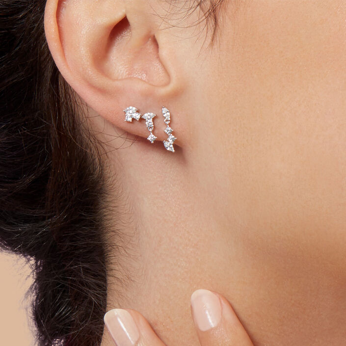 Piercing stud AMAS - Crystal / Silver - All jewellery  | Agatha