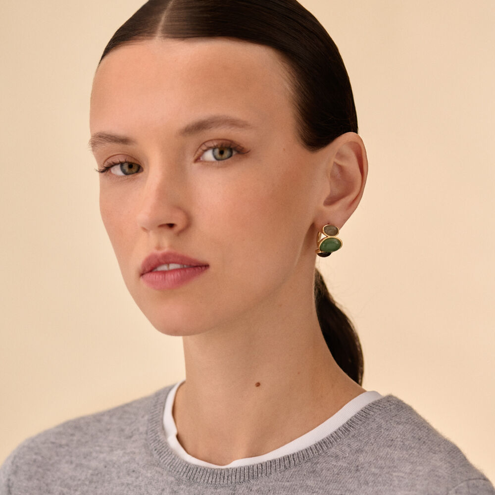 Hoops RHEA - Multicolor / Gold - Earrings  | Agatha