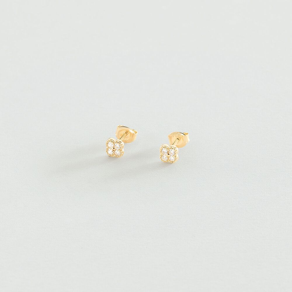 Stud earrings BELOVED - Crystal / Golden - Earrings  | Agatha