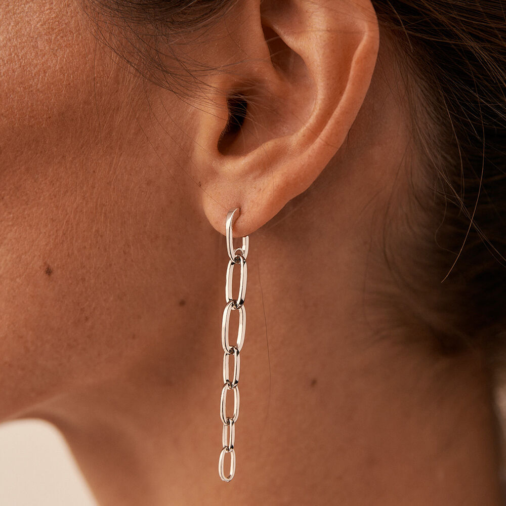 Long earrings CHAIN - Silver - Earrings  | Agatha