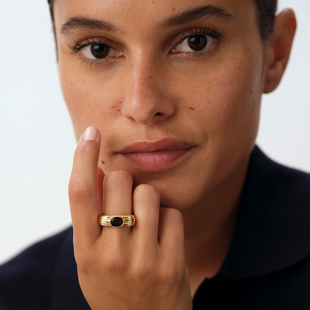 Thin ring HAUSSMANN - Brown / Gold - Rings  | Agatha