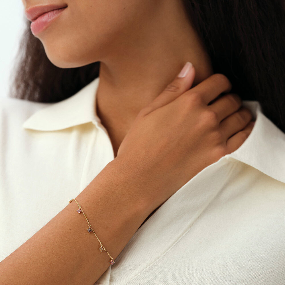 Link bracelet BELOVED - Pink / Gold - Bracelets  | Agatha