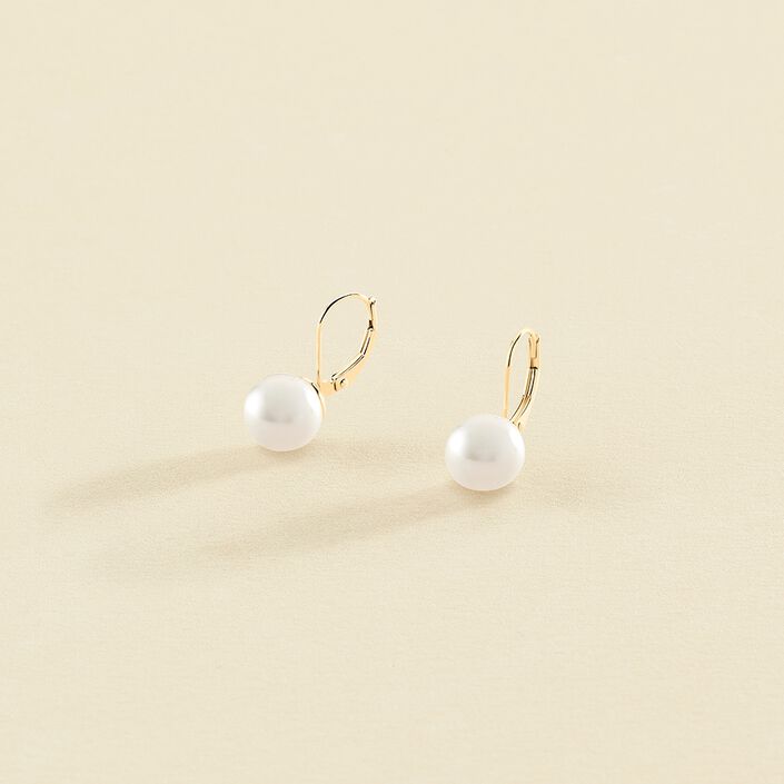 Long earrings PEARLY - Pearl / Gold - All earings  | Agatha