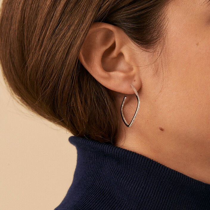 Hoops SISSI - Crystal / Silver - All earings  | Agatha