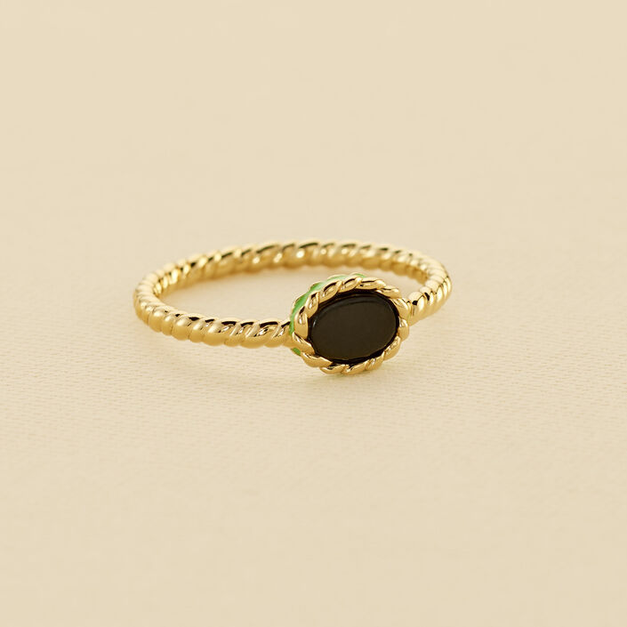 Thin ring ATMA - Onyx/ green - All jewellery  | Agatha