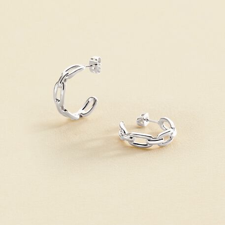 Hoops CHAIN - Silver - All earings  | Agatha