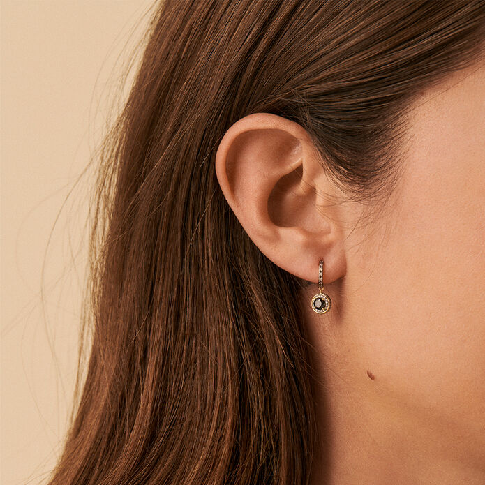 Hoops IMPERIAL - Black / Gold - All earings  | Agatha