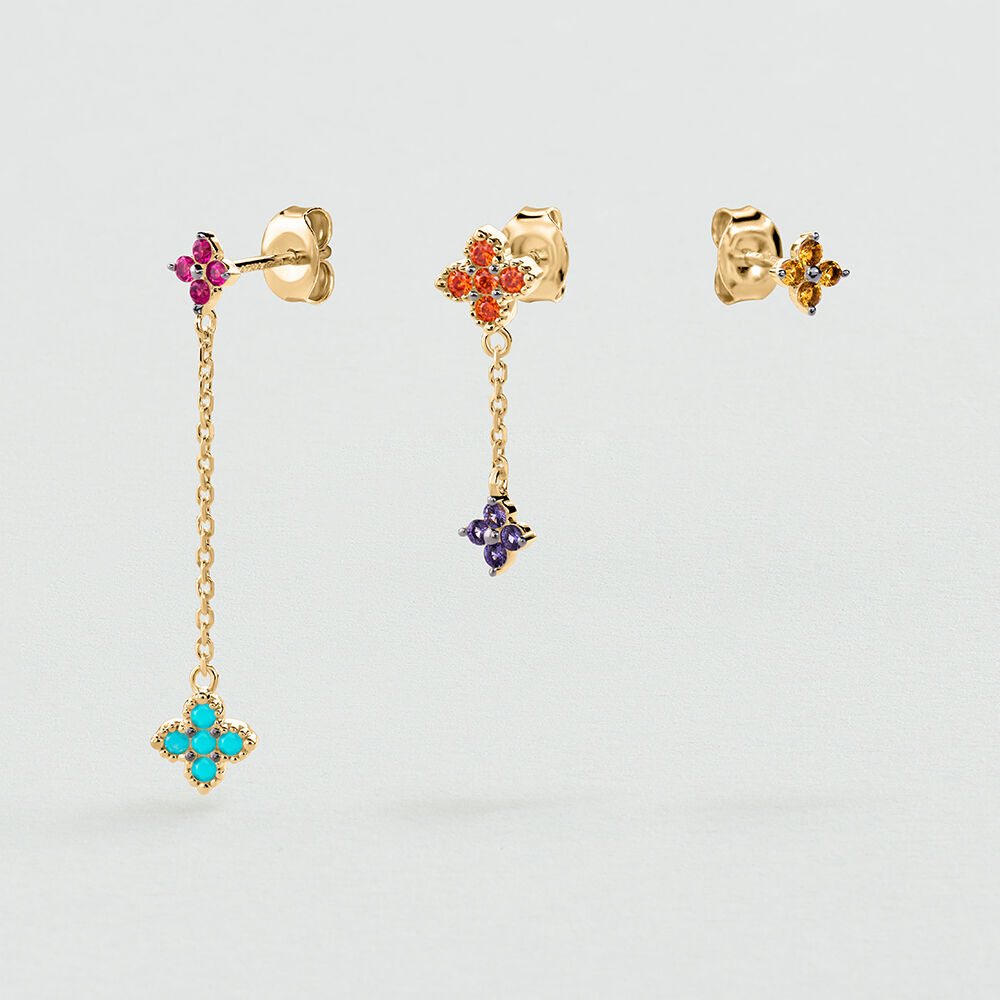 Earring set BELOVED MIX & MATCH - Multicolor / Gold - Genuine silver  | Agatha