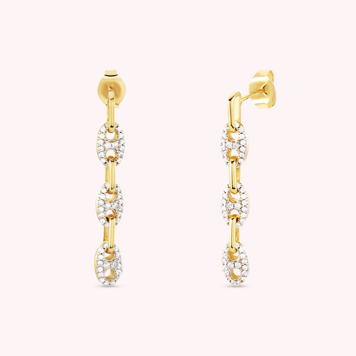 Long earrings ETREINTE - Silver / Gold - All earings  | Agatha