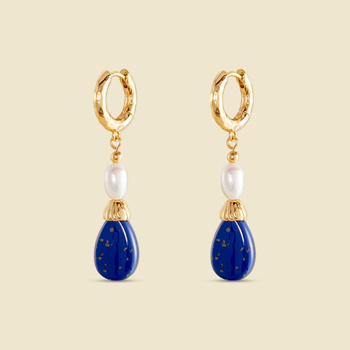 Long earrings DEESSE - Blue / White - All earings  | Agatha