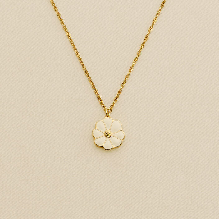 Choker necklace FLORA - Golden / White - Choker necklace  | Agatha