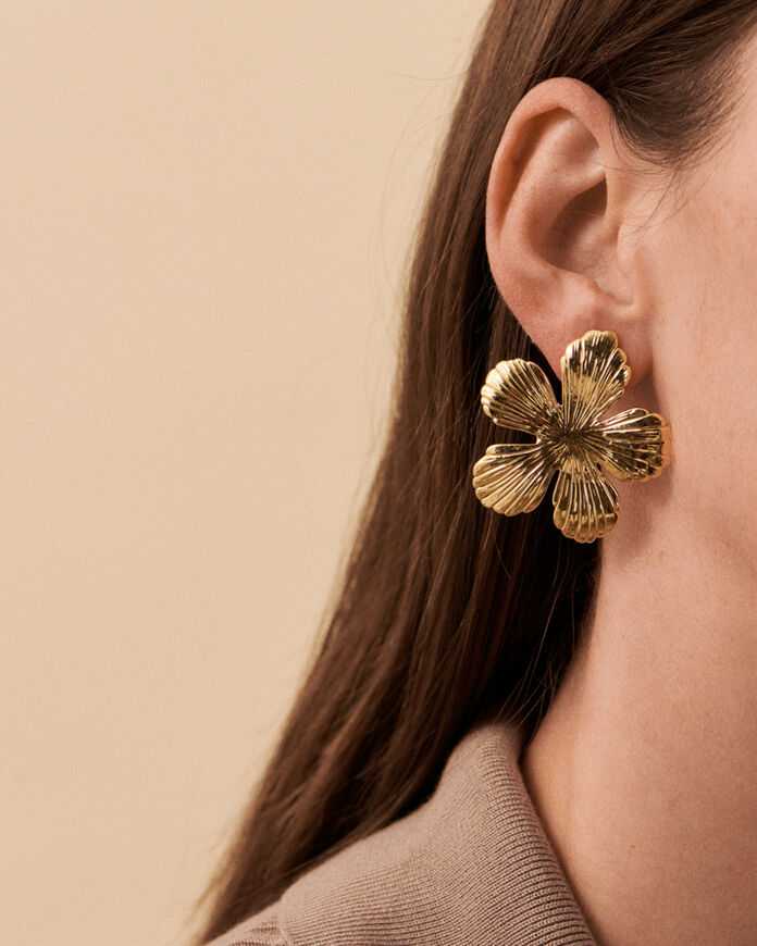 Long earrings BLOOM - Golden - All jewellery  | Agatha