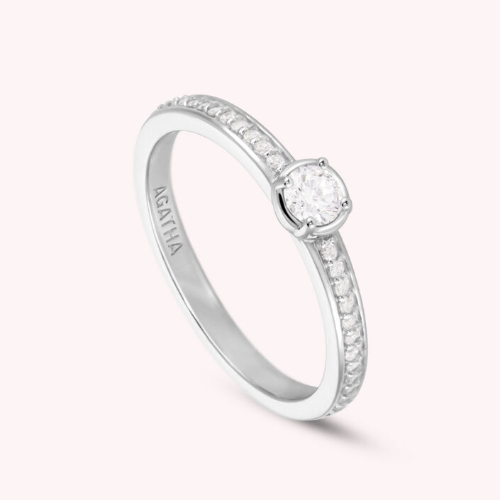 Thin ring SHINE - Crystal / Silver - All jewellery  | Agatha