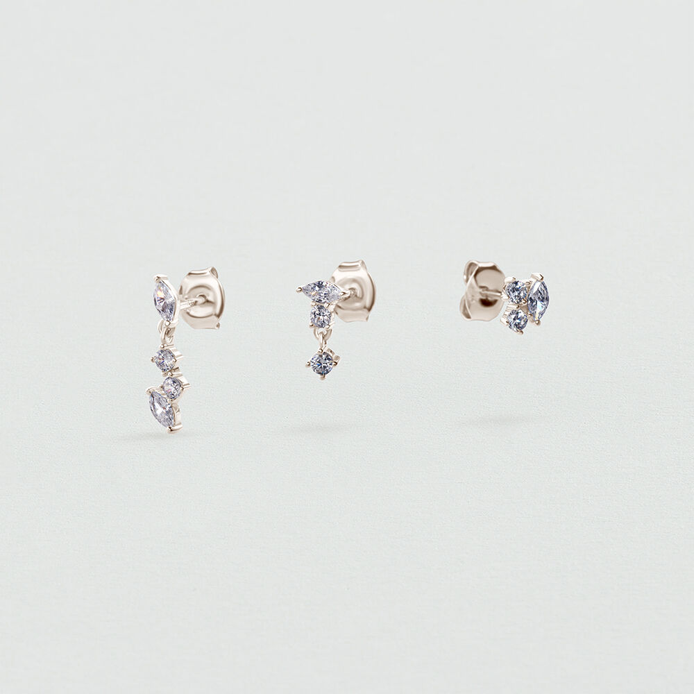 Hoops PAV&Eacute; MIX & MATCH - Crystal / Silver - Earrings  | Agatha