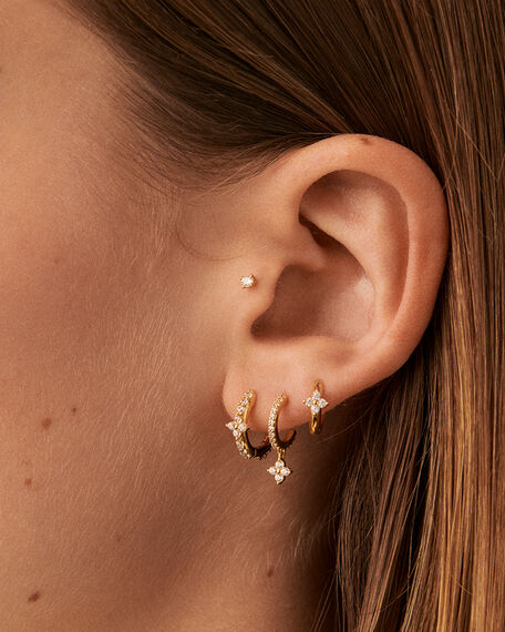 Hoop piercing MIX& MATCH - Crystal / Golden - All earings  | Agatha