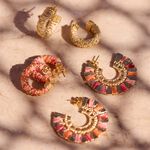 Hoops RAFIA - Beige / Golden - All jewellery  | Agatha