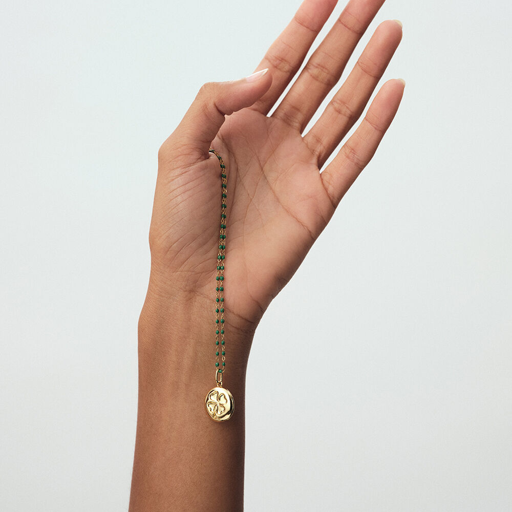 Pendant CLOVER MEDALLION - Golden - All Talismans  | Agatha