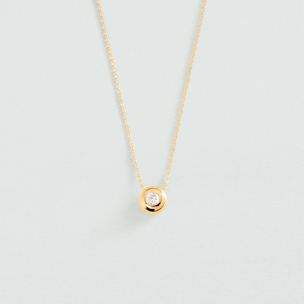 Mid-length necklace OD&Eacute;ON - Crystal / Golden - Mid-length necklace  | Agatha