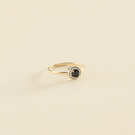 Thin ring IMPERIAL - Black / Gold - All jewellery  | Agatha