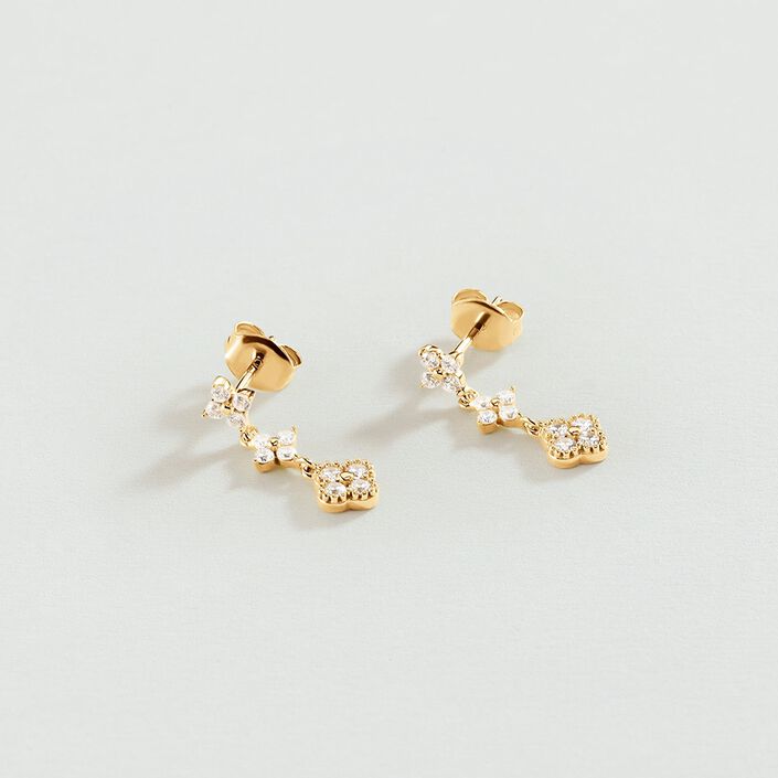 Long earrings BELOVED - Crystal / Gold - All jewellery  | Agatha