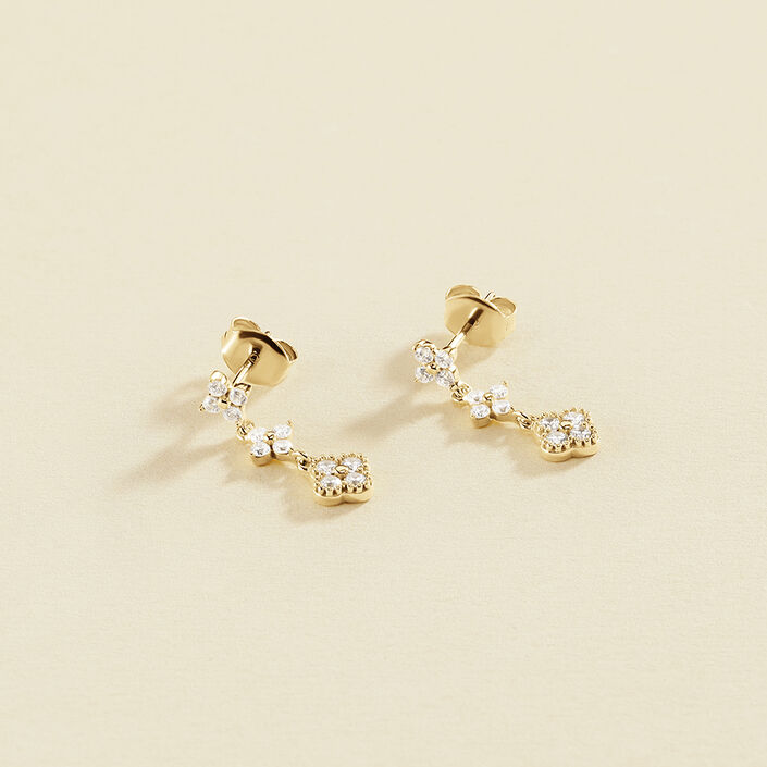 Long earrings BELOVED - Crystal / Gold - All jewellery  | Agatha