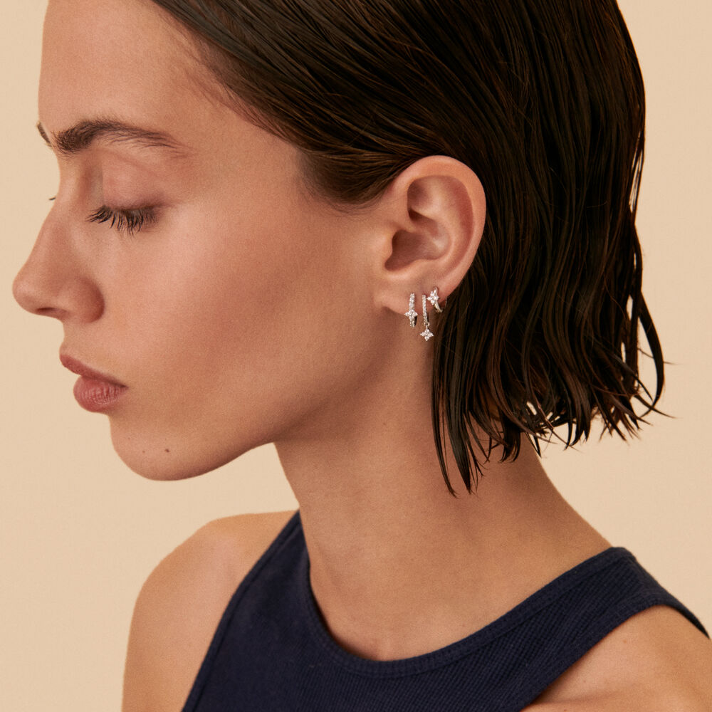 Hoop piercing BELOVED - Crystal / Silver - Hoop piercing  | Agatha
