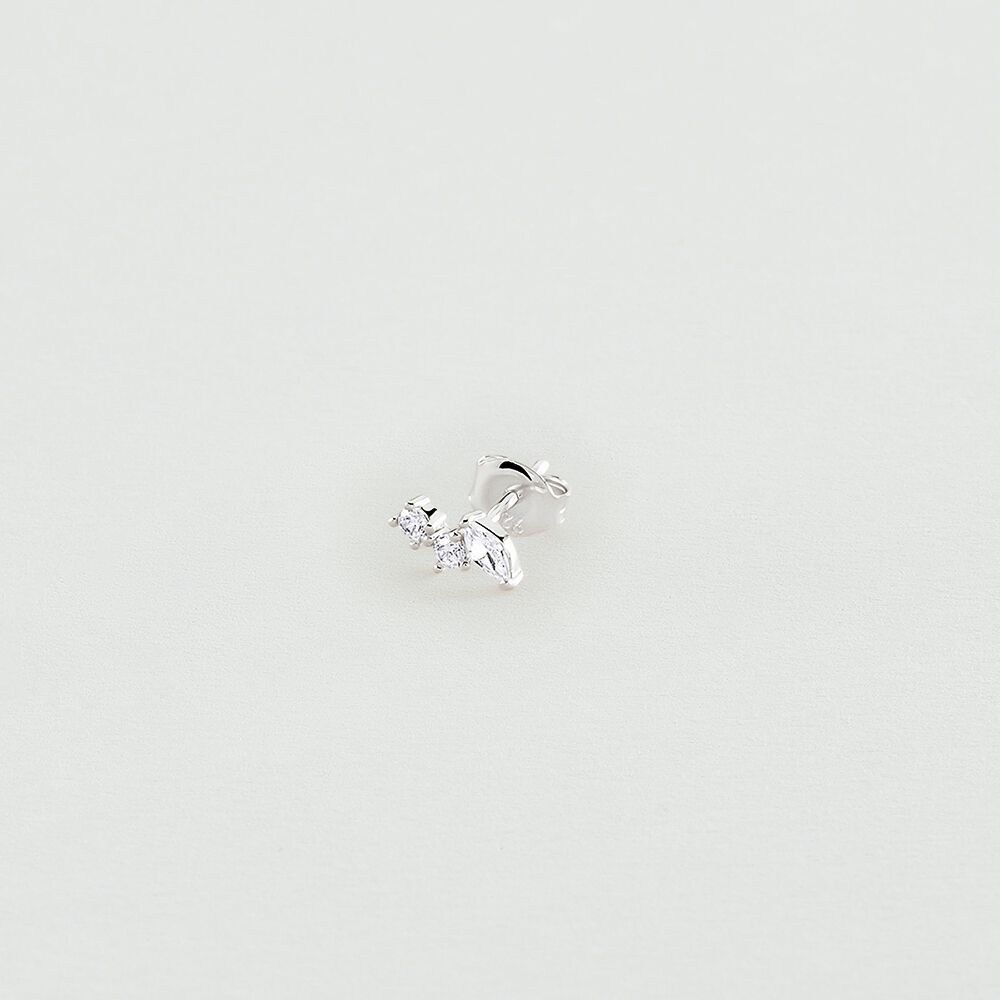 Piercing stud AMAS - Crystal / Silver - Genuine silver  | Agatha