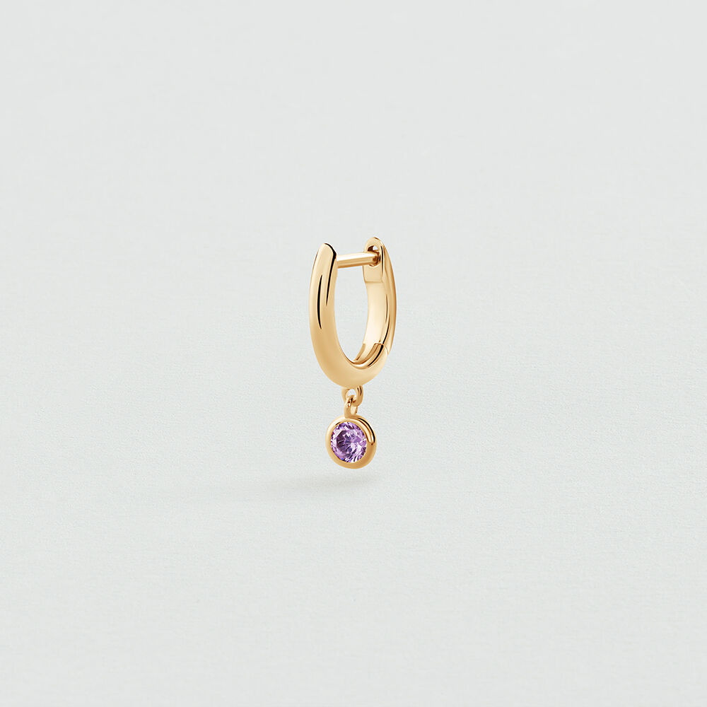 Single hoop earring MIX & MATCH - Purple / Gold - Earrings  | Agatha