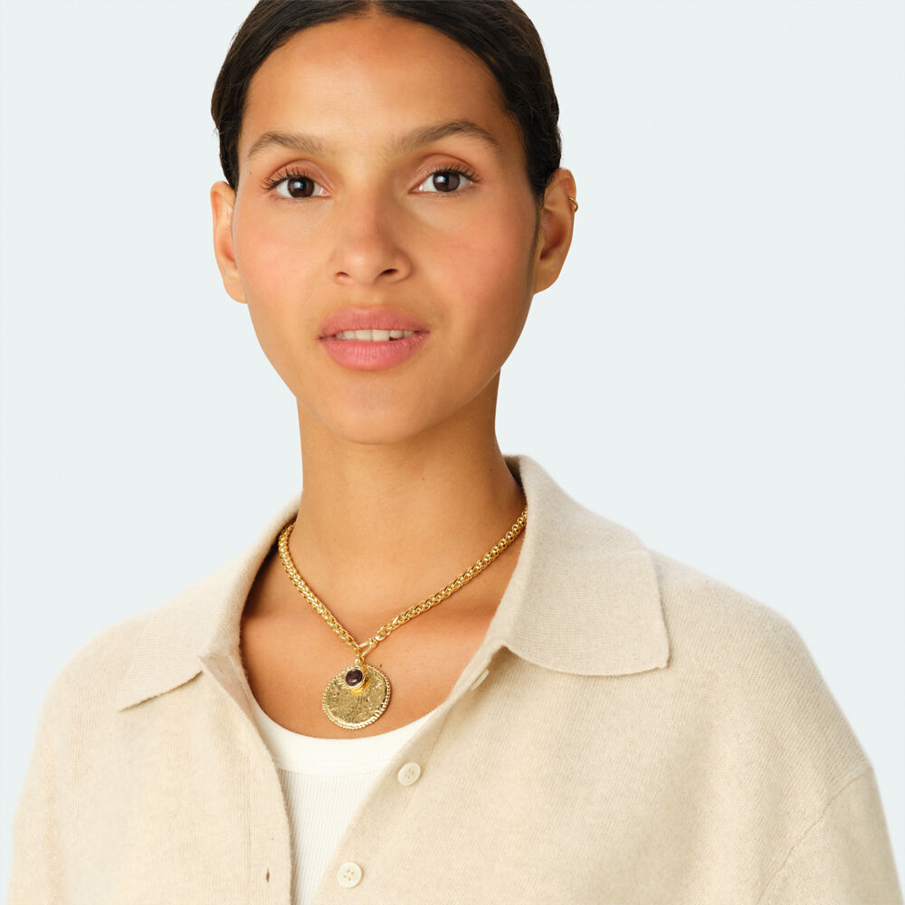 Pendant HEART - Burgundy / Golden - New arrivals  | Agatha