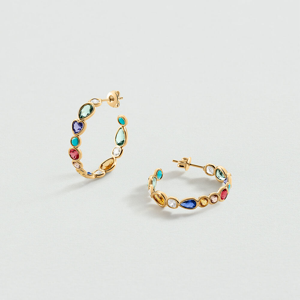 Hoops CANDY - Multicolor / Gold - Earrings  | Agatha