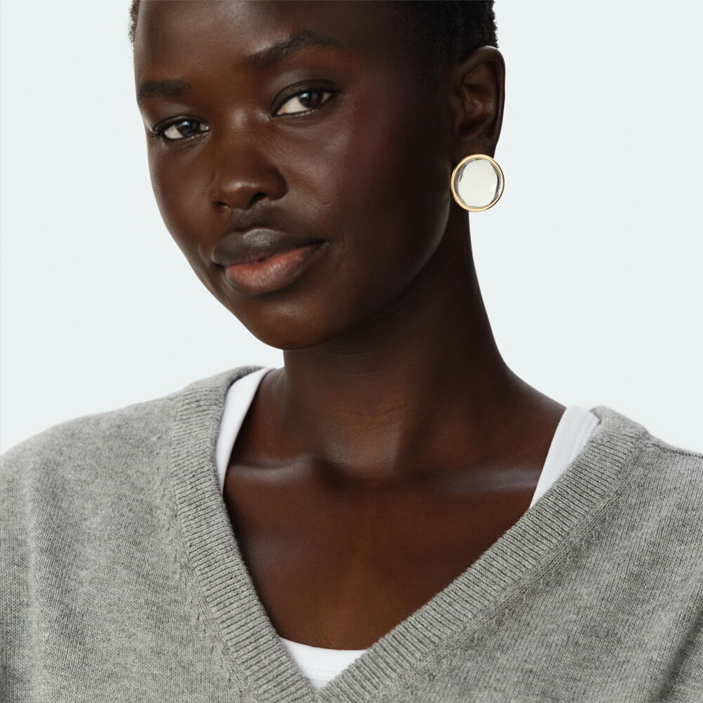 Stud earrings OVERSIZE BATIGNOLLES - Crystal / Golden - Earrings  | Agatha